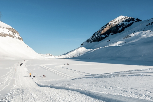 Im Schnee über den Gemmipass