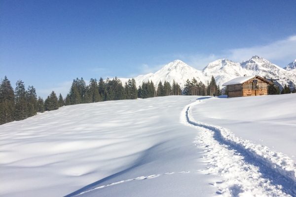 En raquettes près de Sedrun