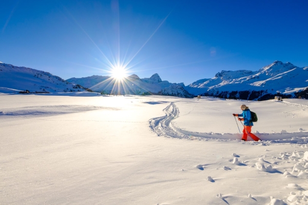 Schneeschuhrunde von Sur über die Alp Flix