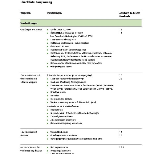 Liste de contrôle pour la planification des travaux f