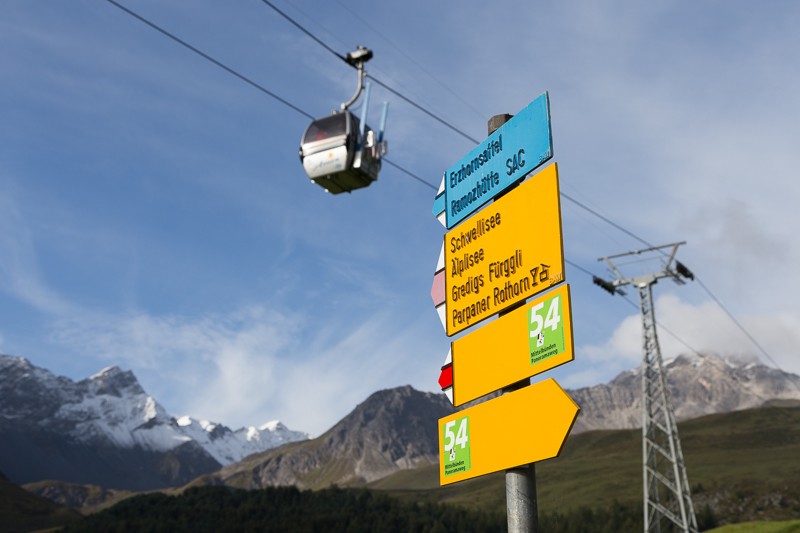 On peut voir l’ensemble du domaine skiable d’Arosa. Photo: Markus Ruff