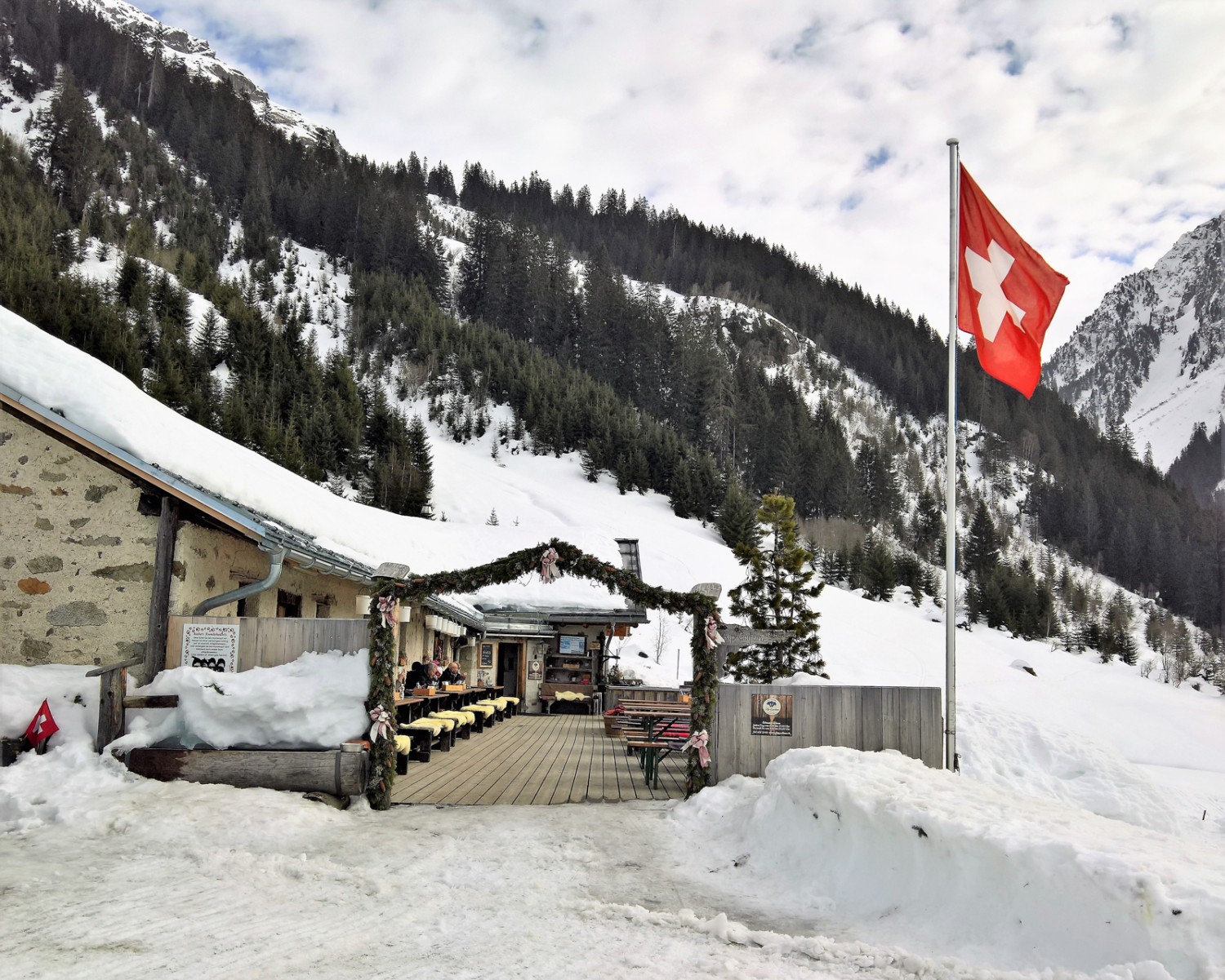 Le restaurant Garfiun était à l'origine utilisé comme alpage pour les vaches. Photo: Andreas Staeger