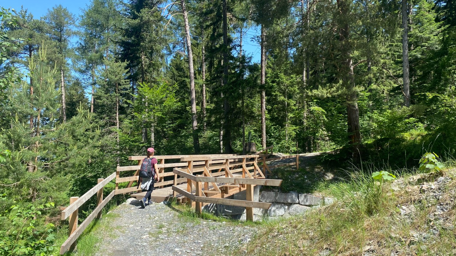 Pont surplombant le Chessirüfi, après le Dunkel Töbeli. Photo: Loïc von Matt