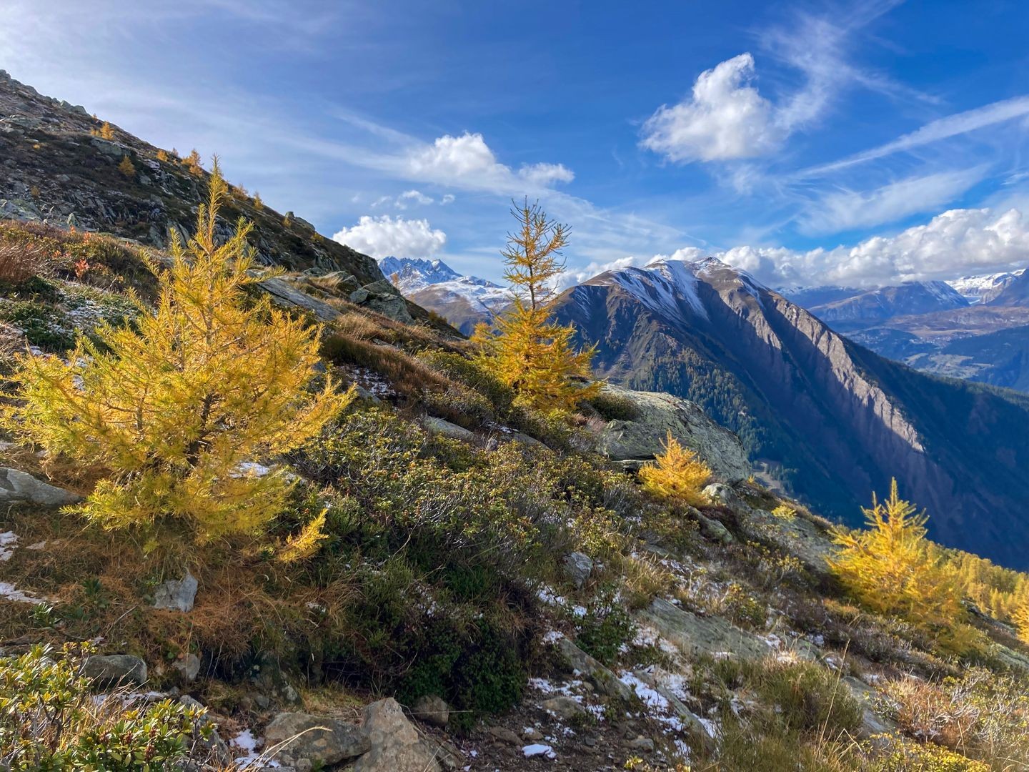 Blick zum Breithorn und ins Aletschgebiet.