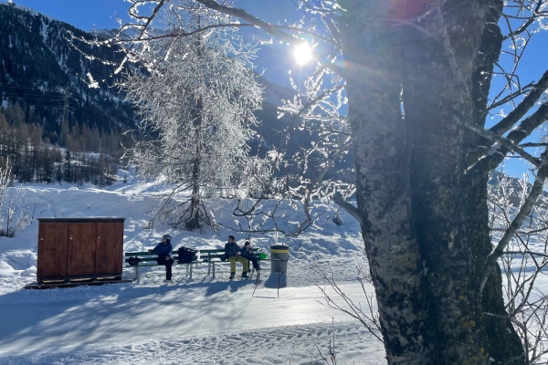 Sentier glacé en Engadine