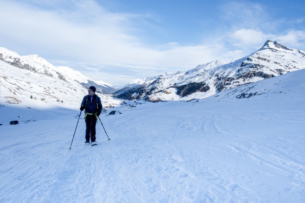 Auf verschneiten Römerwegen zum Septimerpass