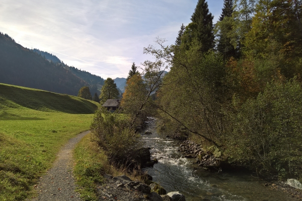 Auf dem Talweg von der Grimmialp nach Oey