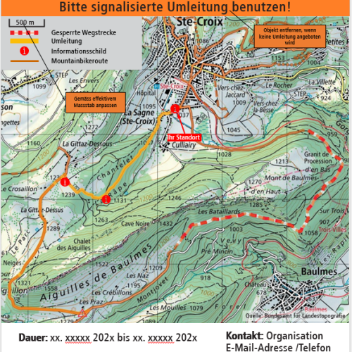 Modello di cartello informativo Chiusura percorso MTB