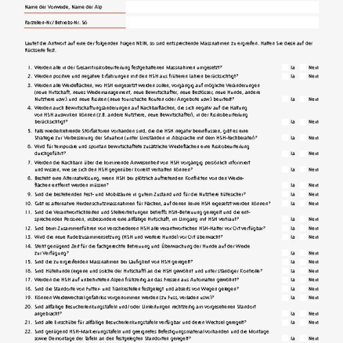 Checkliste Risikobeurteilung Alp