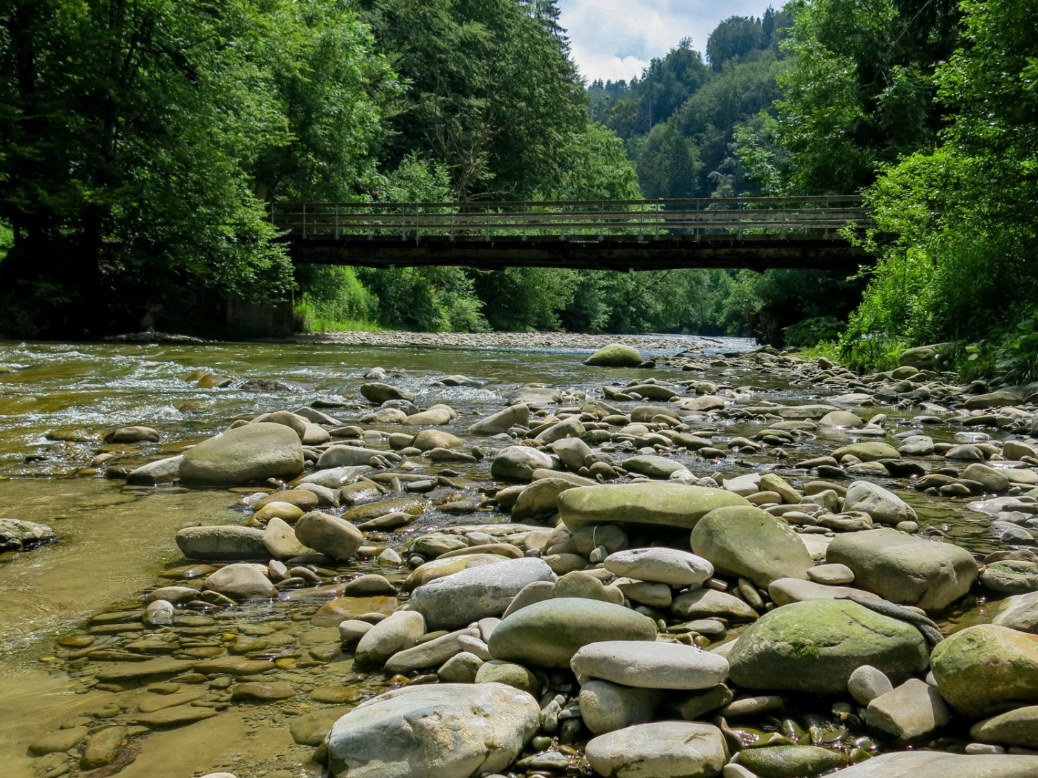 Überall laden Kiesbänke zum Sonnenbaden und Grillieren. Foto: Marina Bolzli