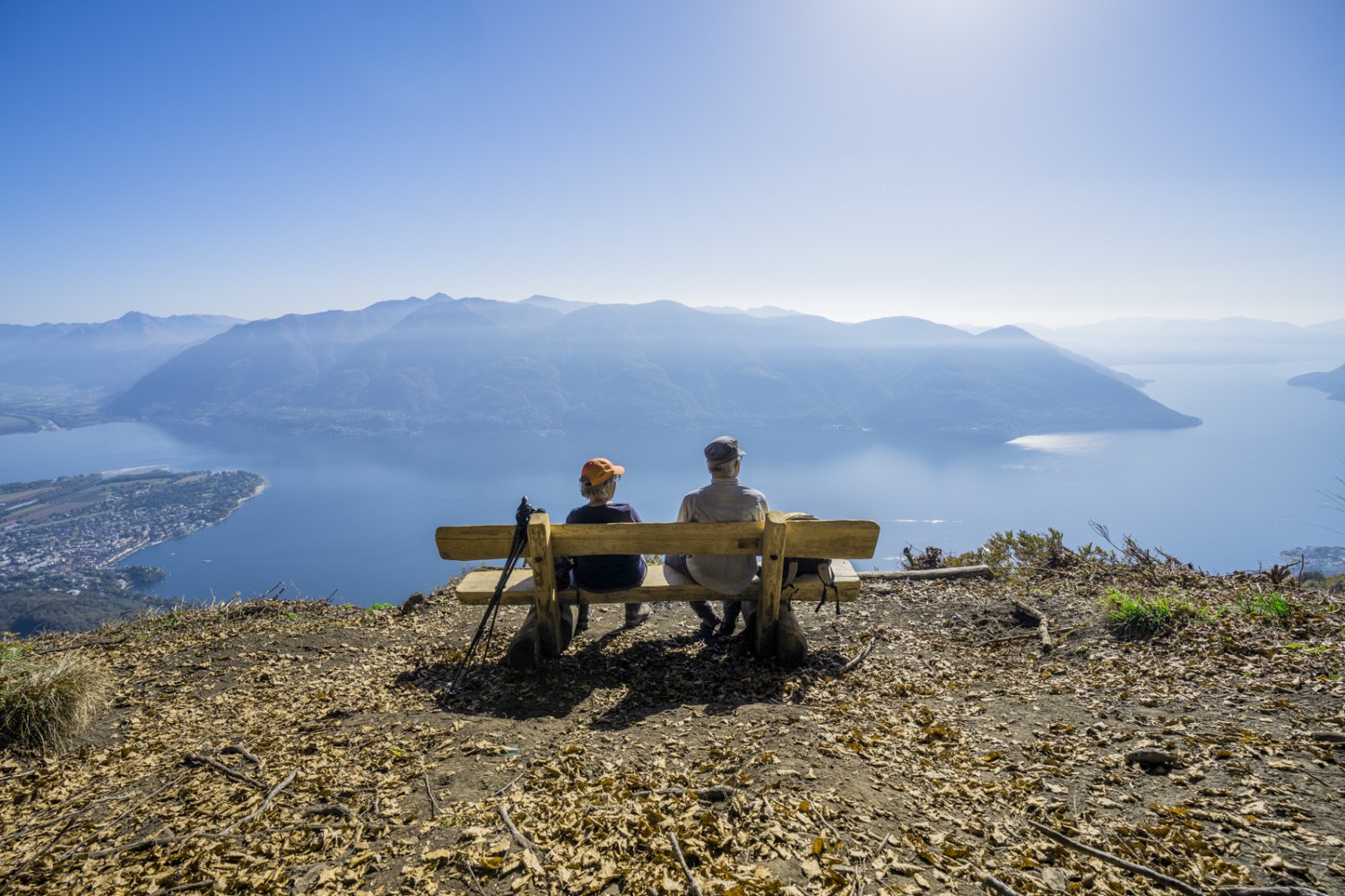 La più bella panchina della Svizzera sulla Corona di Pinz.