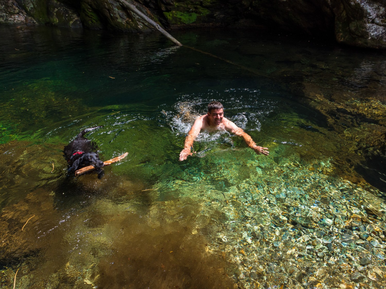 Schwimmen um die Wette zuhinterst im Valle del Salto. Bild: Franz Ulrich