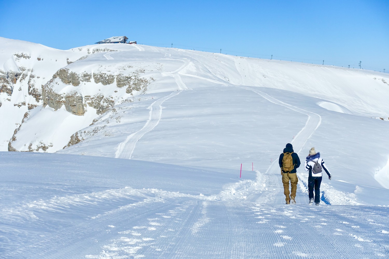 Vue depuis le chemin de randonnée hivernale sur le Chäserrugg. Photo: Christiana Sutter