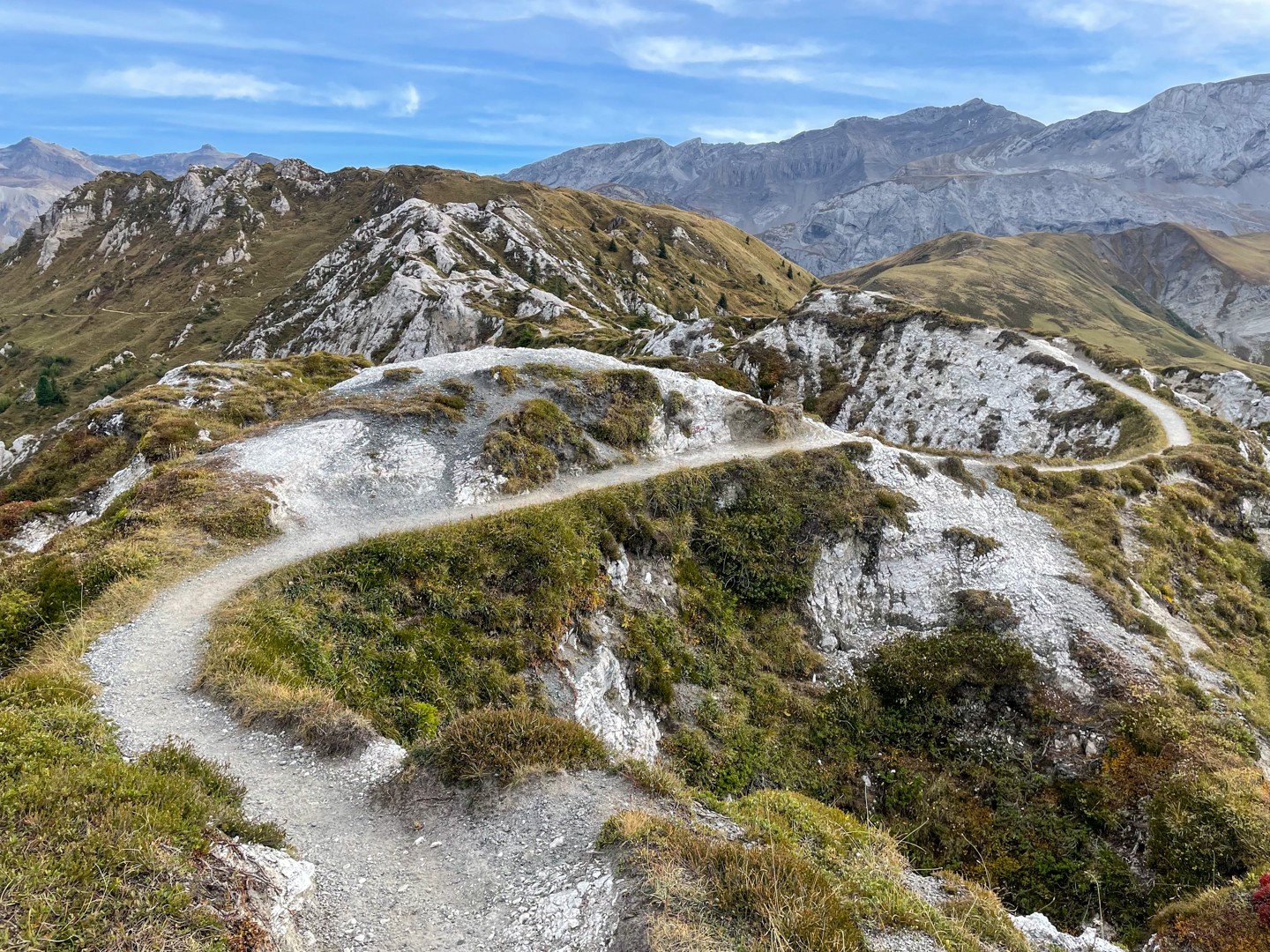 Der Weg führt dem Kraterrand entlang und ist steinig. Bild: Rémy Kappeler