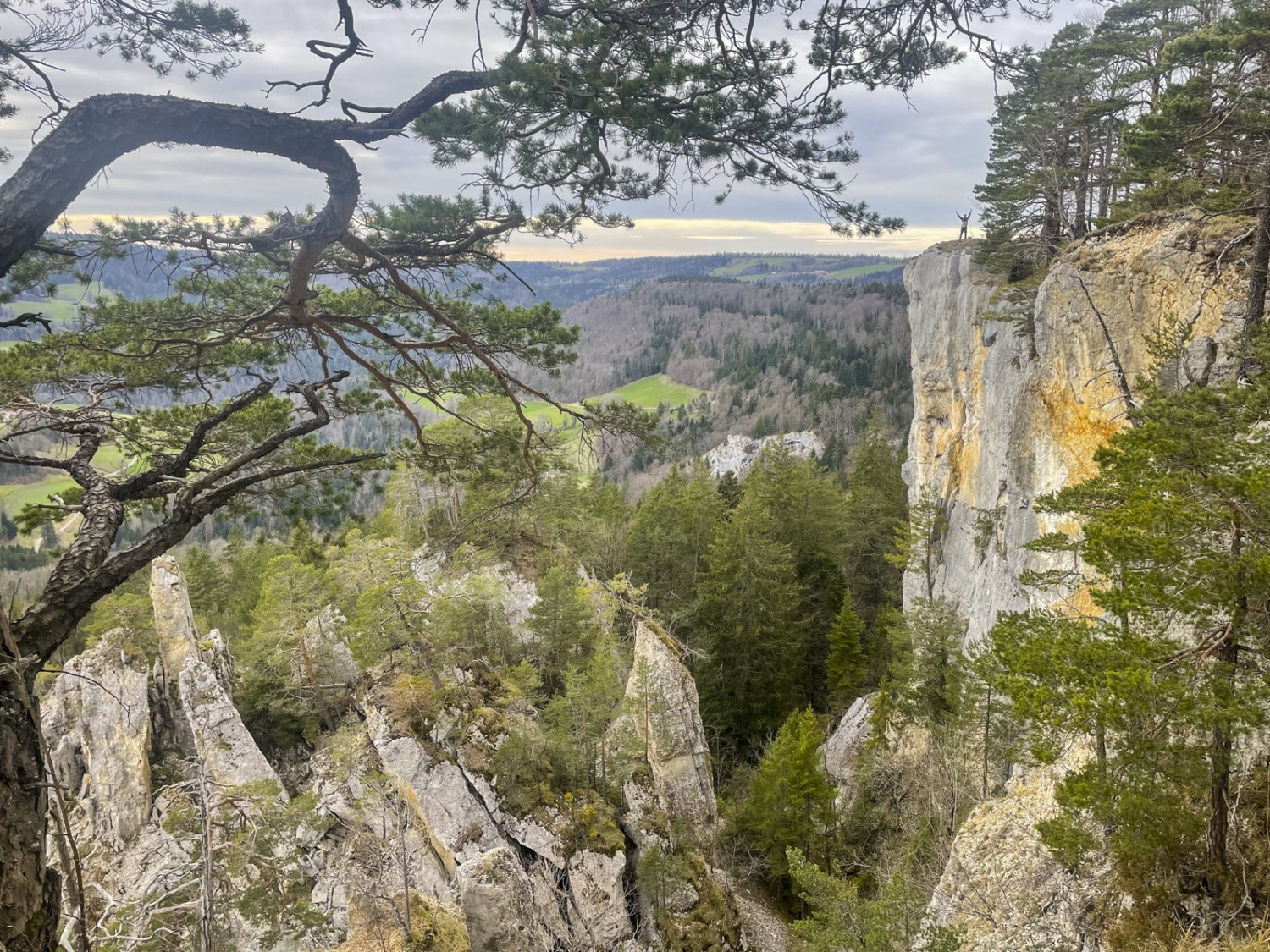 Vom Château Cugny fällt die Fluh steil ab. Bild: Rémy Kappeler