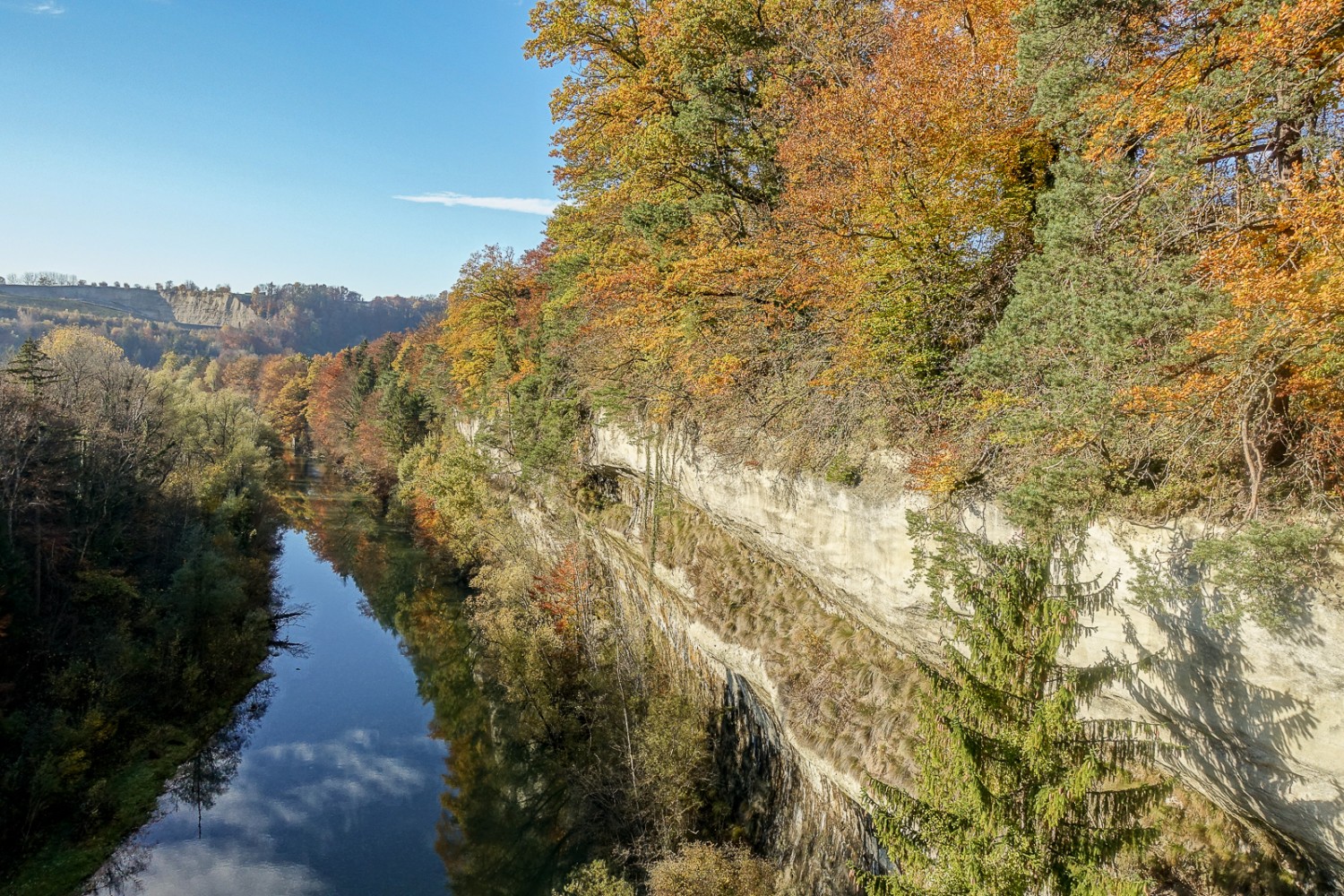 La Sarine et ses nombreux méandres. Photo: Lauriane Clément