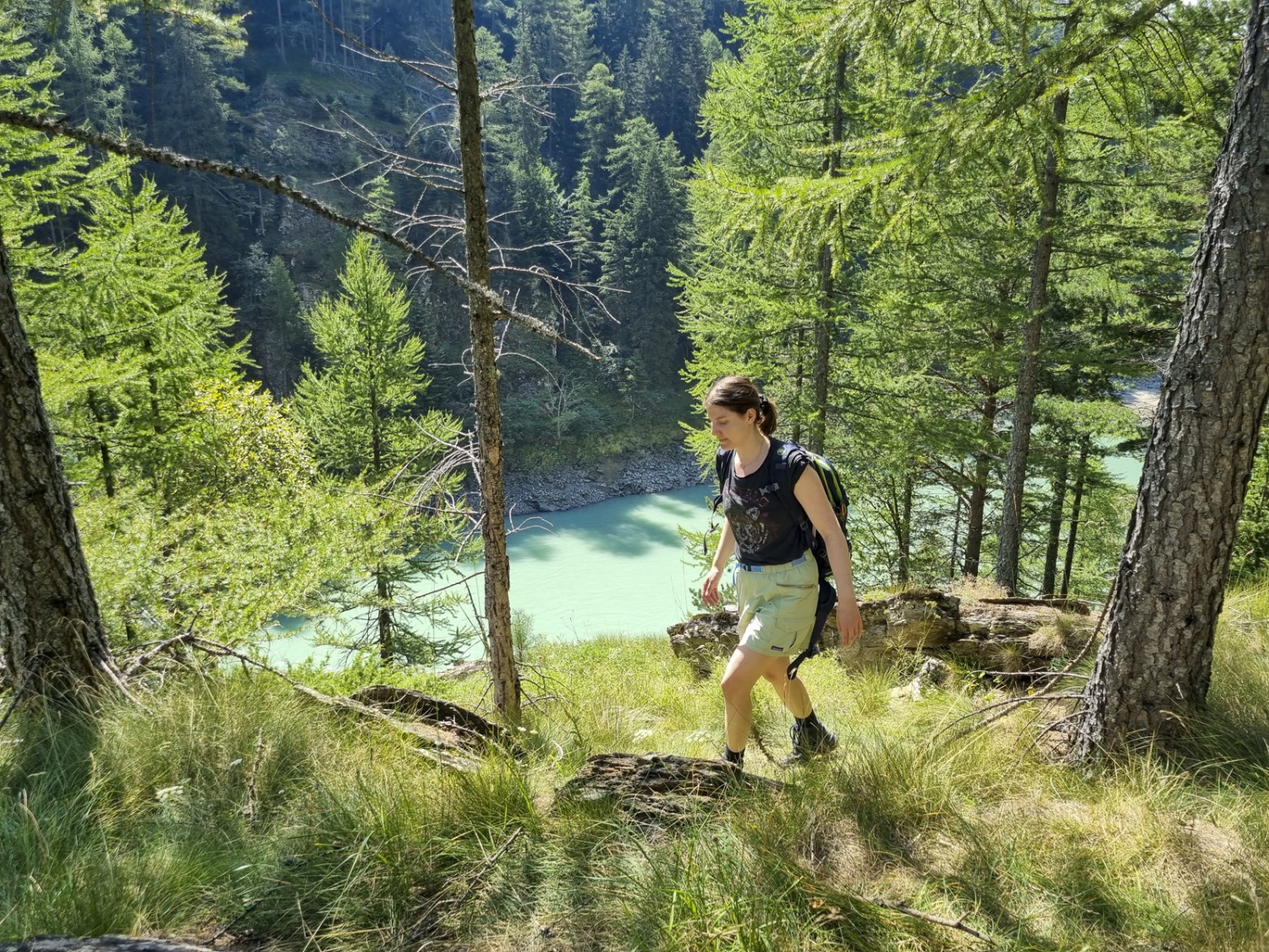 Au-dessus du lac de Sera, peu avant le point d’arrivée de la randonnée. Photo: Nathalie Stöckli