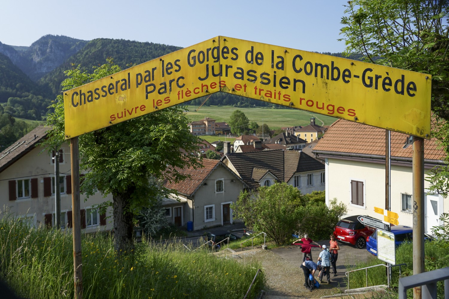 Bienvenue à Villeret, point de départ de la randonnée dans les gorges. Photo: Reto Wissmann