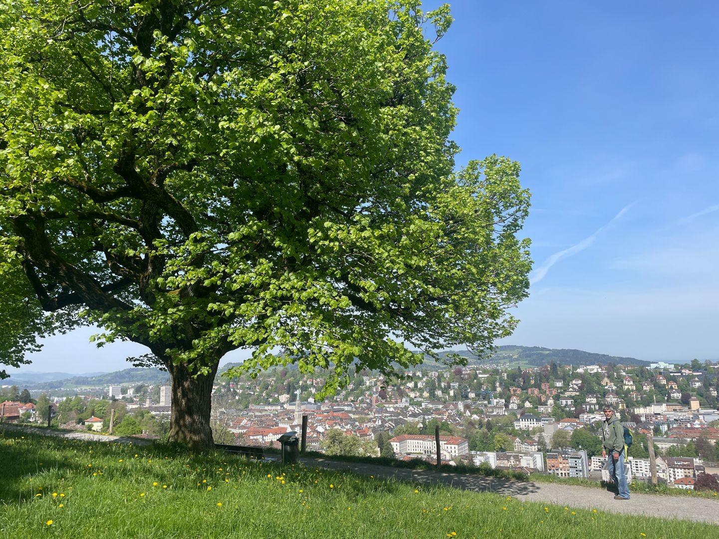 Aux trois étangs, la vue sur Saint-Gall est déjà belle.