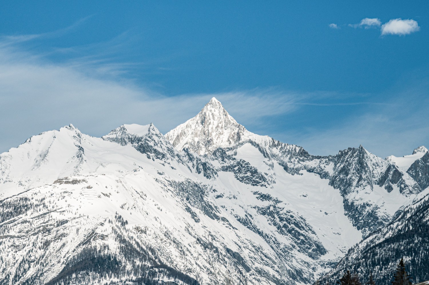 Le Bietschhorn en blanc. Photo: Jon Guler