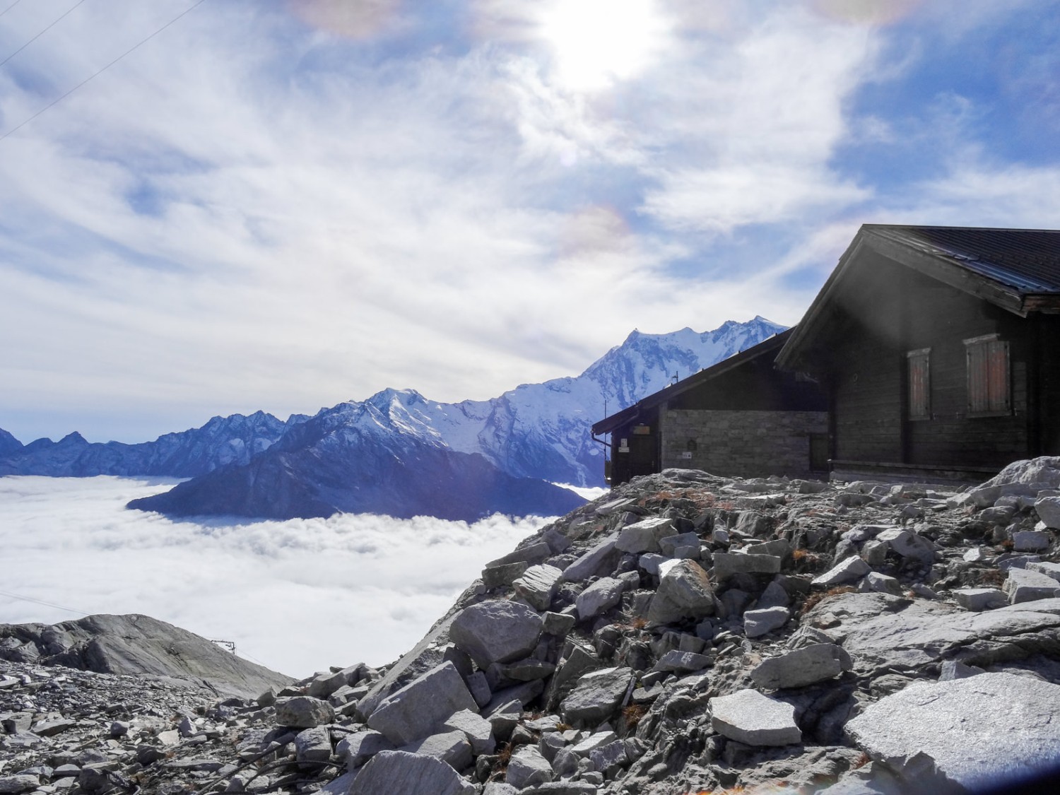 Es hat sich gelohnt: Das Monte-Rosa-Massiv auf Augenhöhe. Bild: Vera In-Albon