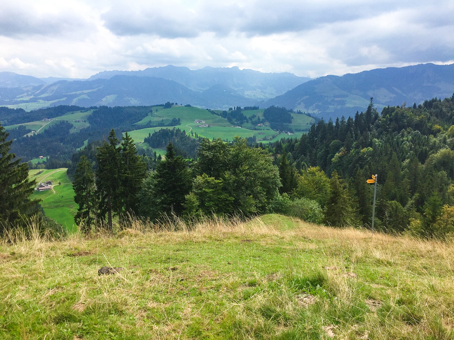 Immer wieder belohnt die Aussicht den Wanderer – hier auf dem Champechnubel.