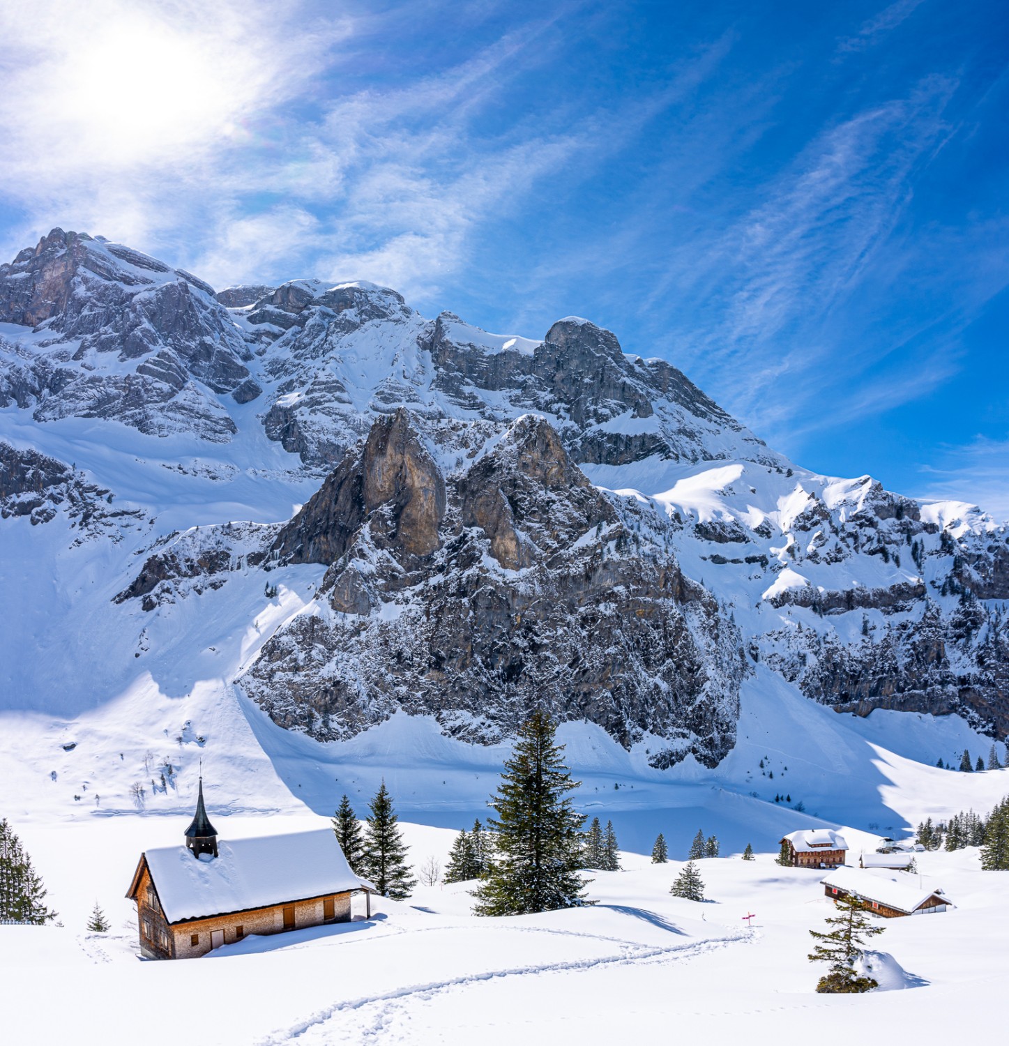 Au niveau de la chapelle, il est possible de faire une boucle supplémentaire vers l’auberge de montagne Bannalpsee. Photo: Franz Ulrich