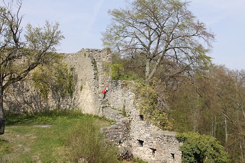 In der Ruine lässt es sich prima Ritter spielen.  Bild: Jochen Ihle