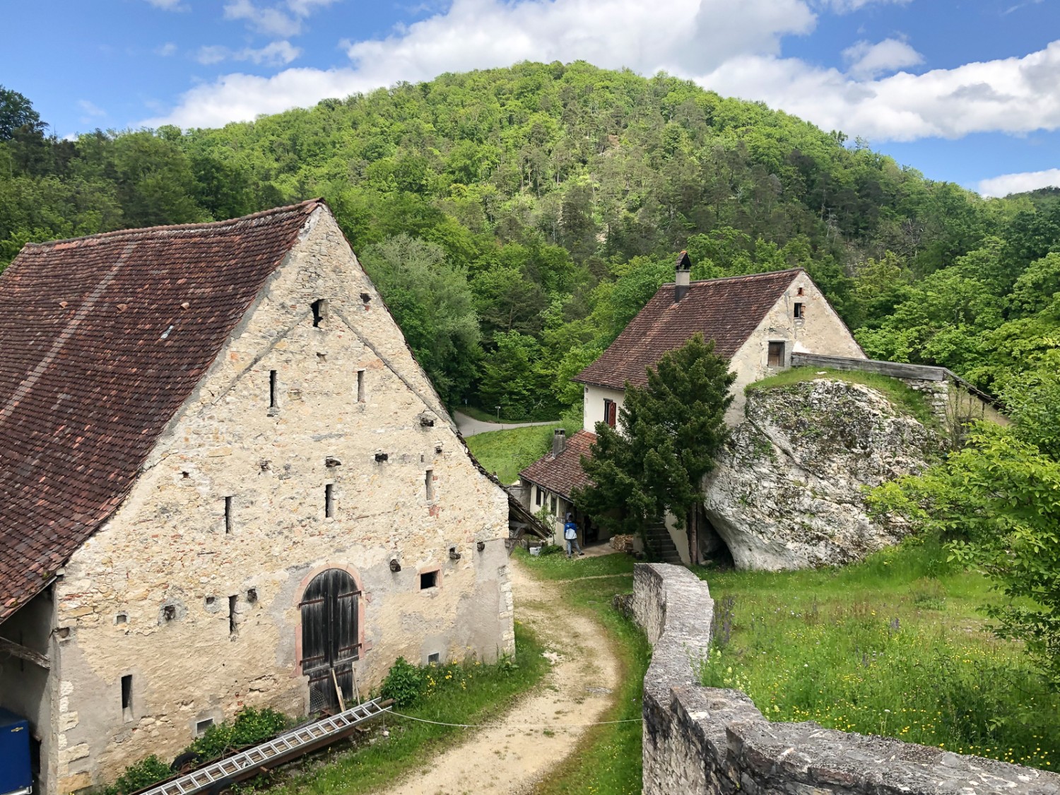 Le domaine du château de Birseck comprend une maison d’habitation et des bâtiments consacrés à l’exploitation. Photo: Thomas Gloor