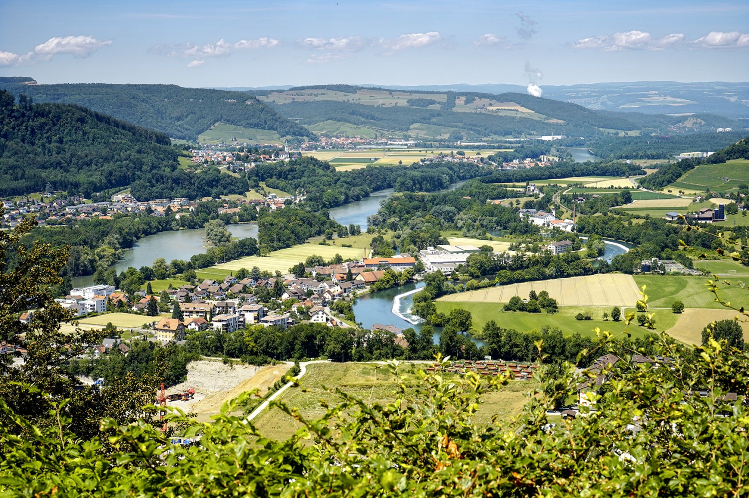 Vom Gebenstorfer Horn aus sind die Zusammenflüsse von Aare, Limmat und Reuss zu sehen.