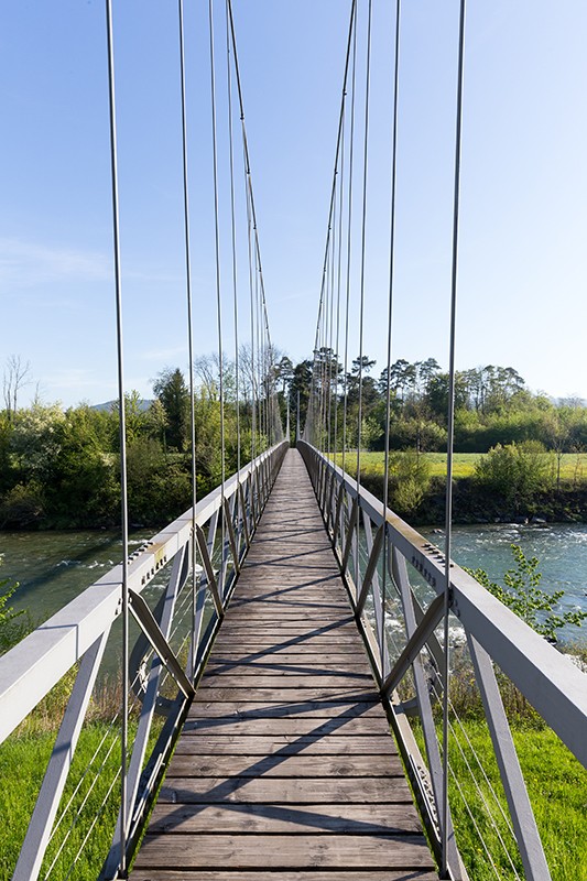 Der Ganggelisteg ist eine schaukelnde Hängebrücke. Bilder: Daniel Fleuti