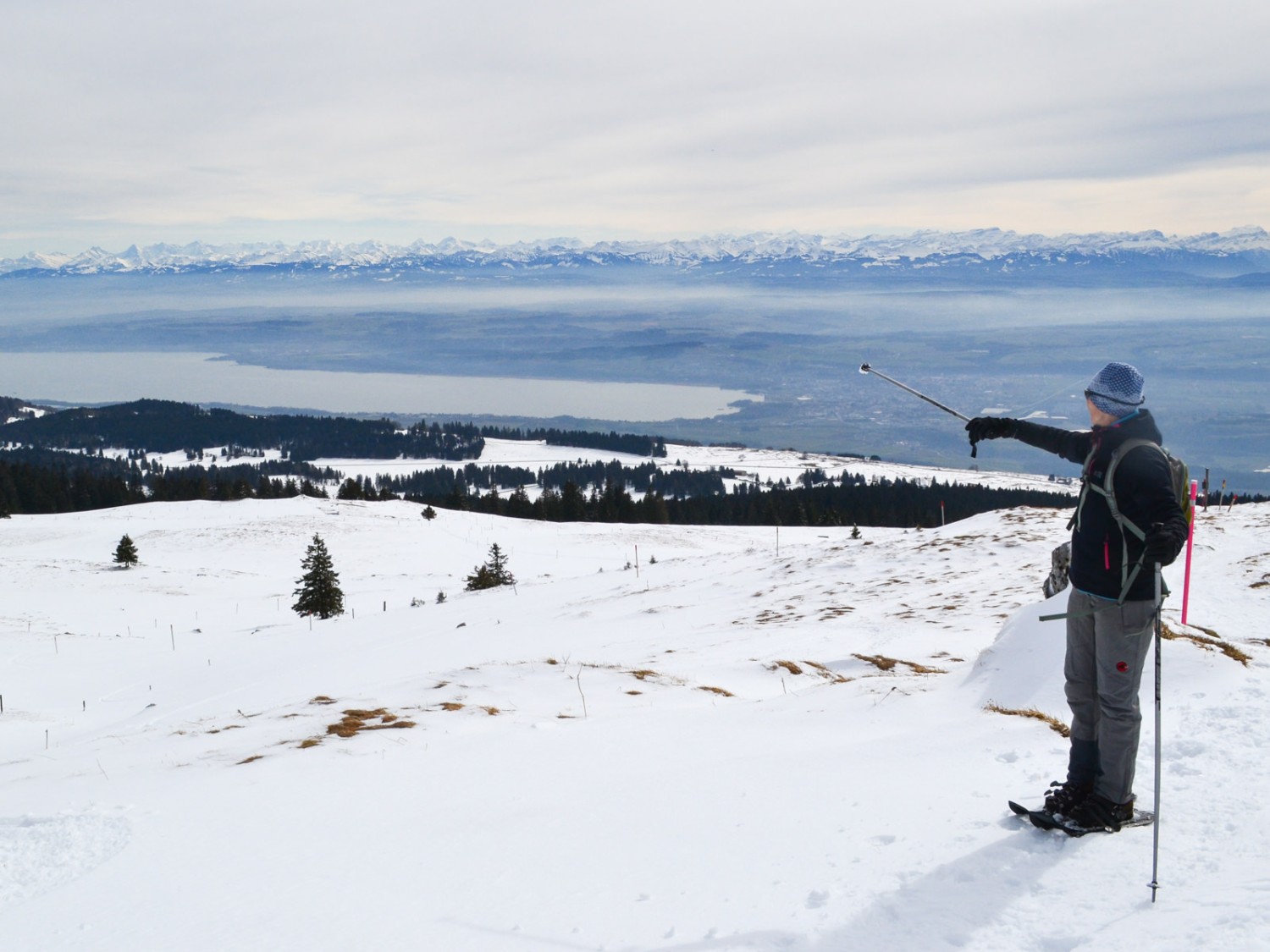 Le retour, au-dessus du lac de Neuchâtel.