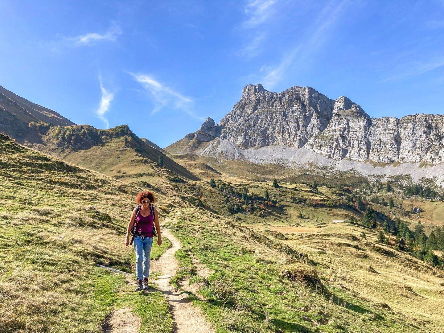 Au pied du Rothorn. Les sources rouges jaillissent à l’arrière-plan.